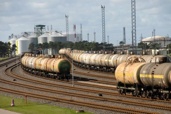 The Marshaling yard in port-city of Ventspils