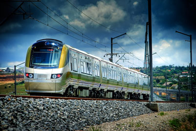 The Gautrain railway in Johannesburg, South Africa, also operates BOMBARDIER ELECTROSTAR trains