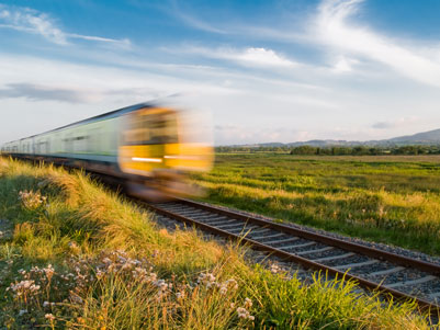 Blurred Train on tracks
