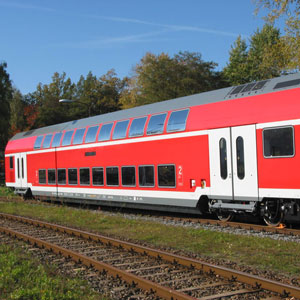 Bombardier double deck coach with high floor entrance for Deutsche Bahn AG