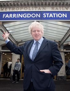 Boris Johnson at Farringdon Station