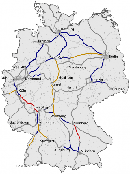 Figure 6 High-speed railway lines in Germany