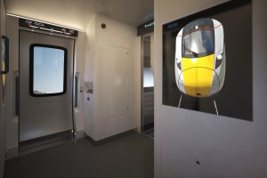 Hitachi Rail Europe conceptual high speed train interior Gangway