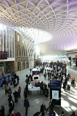 Passengers using the new western concourse at King's Cross station
