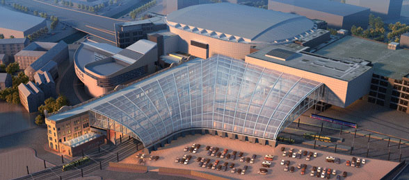 Artist's impression of an aerial view of the proposed Manchester Victoria station 