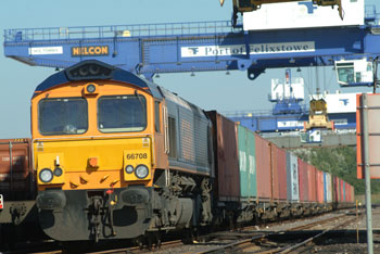 Rail freight at Port of Felixstowe