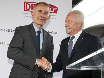 SNCF President Guillaume Pepy and Rüdiger Grube,