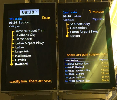 Thameslink information screens