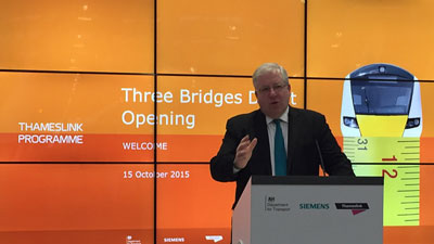 Transport Secretary opens Thameslink Three Bridges depot
