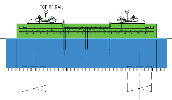 Figure 2.1: Typical cross section of Rheda 2000 on a Settlement-free plate (HSL-Zvid)