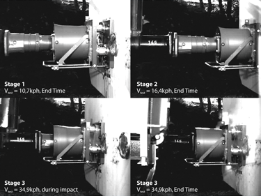 Figure 7: Deformation behaviour at different collision velocities