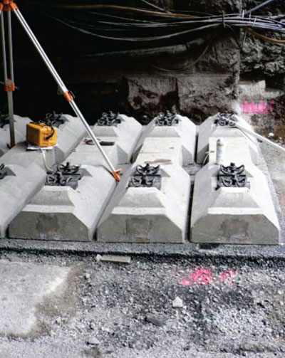Figure 7: Wide sleepers on 15 cm wide asphalt pavement (GETRAC A3-system in Brandleite tunnel)