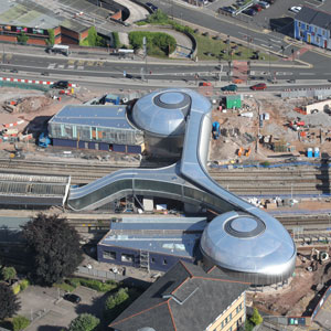Newport station aerial shot