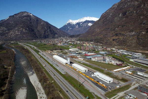 Aerial view of Biasca surface installations site