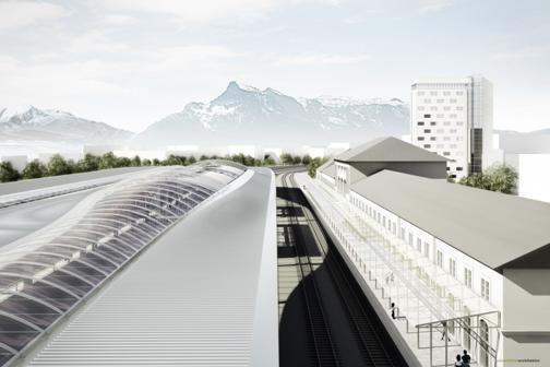 The new Salzburg Hauptbahnhof will be the inviting gate to the Alps