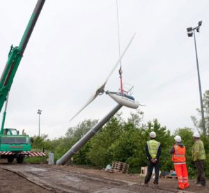 11-kilowatt high-efficiency turbine is installed at Horwich Parkway