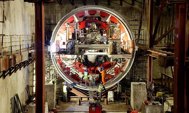 The tunnel boring machine at work along the RRTS corridor.