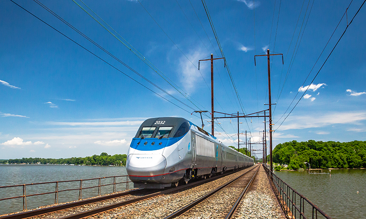 Acela Express in northeast Maryland.