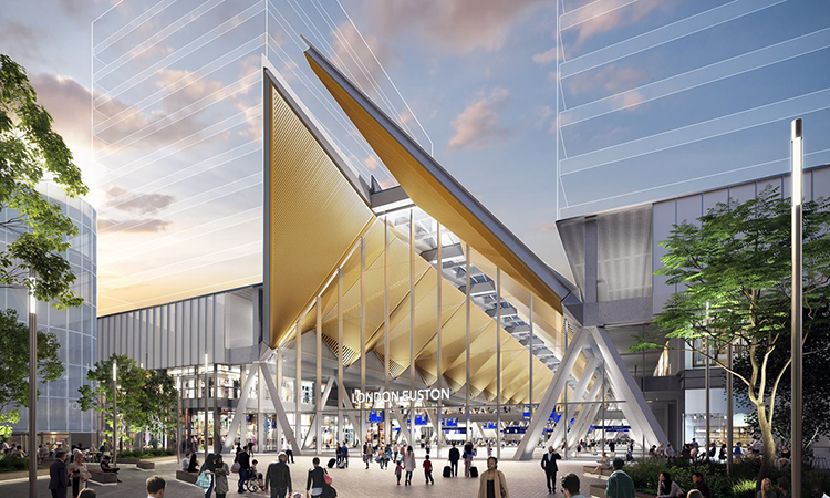 HS2 concept art of Euston station.