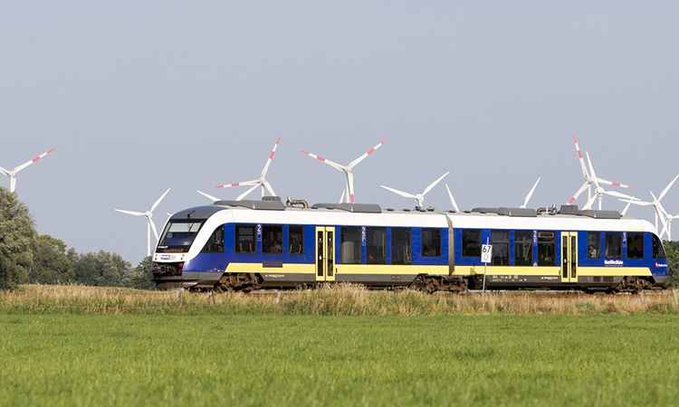 A Coradia Lint regional train for LNVG in commercial service.