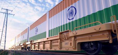 An Indian exports freight train