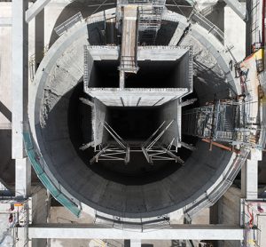 Aerial view looking directly down the shaft at Little Missenden