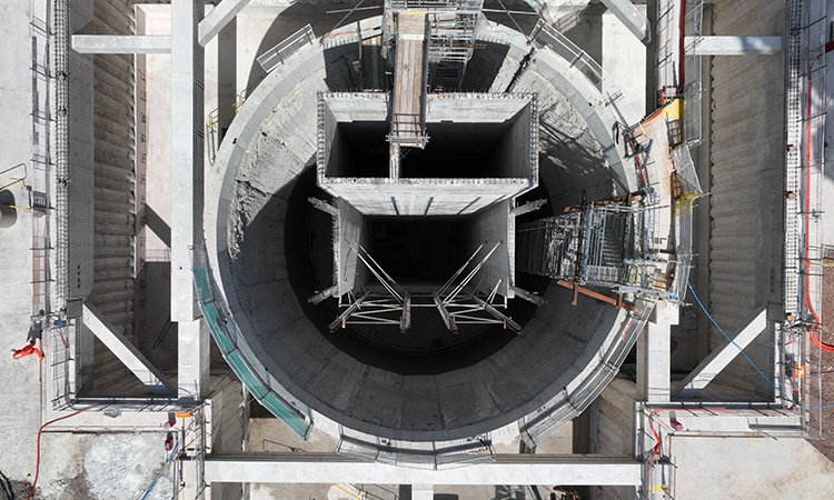 Aerial view looking directly down the shaft at Little Missenden