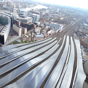 Aerial view of the new London Bridge station