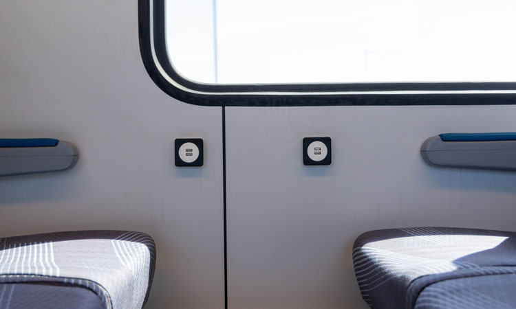 Passenger comfort has been considered onboard the brand-new Arrow
trains, with storage, USB ports and comfortable seating formations.