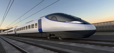 Artists impression of an HS2 train from the side