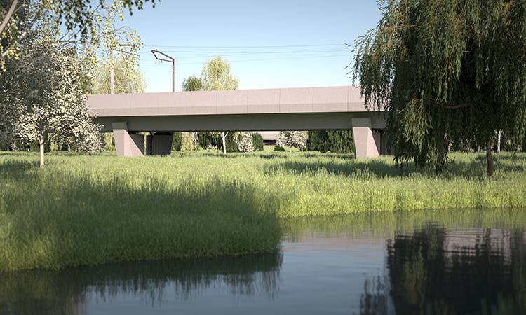 Artist's impression of the Thame Valley Viaduct in ten years time