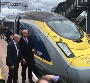 Ashford International welcomes the first modern high-speed train en-route to Paris