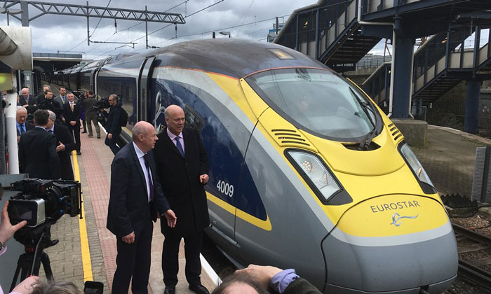Ashford International welcomes the first modern high-speed train en-route to Paris