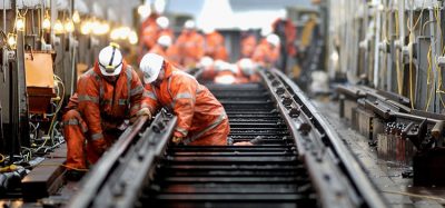 Network Rail employees working on a rail line.
