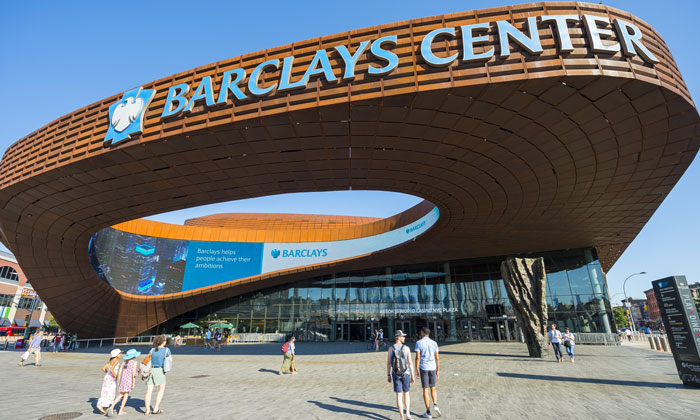 The Barclays Center in Brooklyn, New York has been constructed above the Vanderbilt train yards belonging to the adjacent Atlantic Terminal station