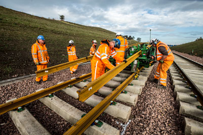 Borders Railway on course for completion as main track-laying begins