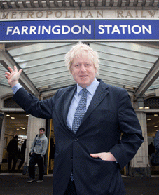 Boris Johnson at Farringdon Station