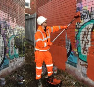 Burley Park graffiti removal