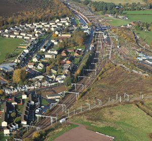 Aerial shot of Carstairs from south