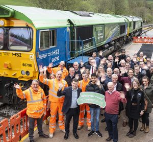 Celebrating HS2's 10 million tonnes of aggregate by rail milestone in Buxton