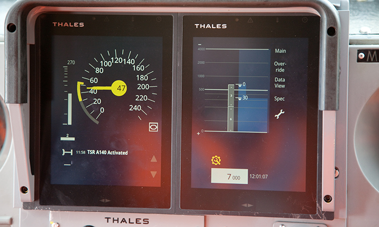 Close up of DMI screen in-cab