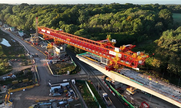 An aerial still of the Colne Valley Viaduct Site.