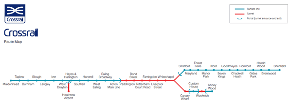 Crossrail route map