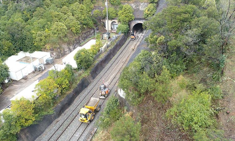 Birdseye view of the maintenance works