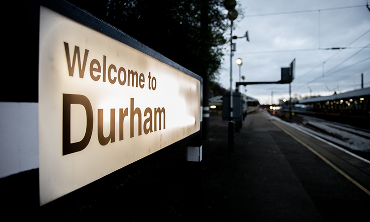 Durham station sign