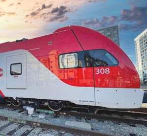 EMU at SF station Caltrain, Electrification,