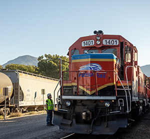 A Patriot Rail locomotive.