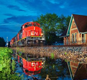 A CN locomotive in Michigan