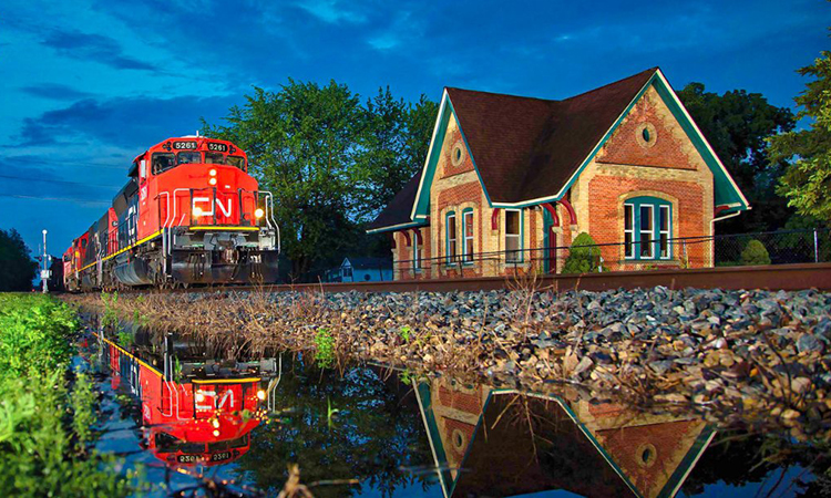 A CN locomotive in Michigan