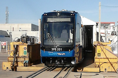 First Tram Train on its way to South Yorkshire